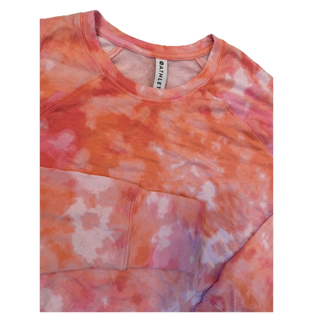 Athleta Sweatshirt Women's Size Small Mindset Pink Positive Latitude Tie Dye